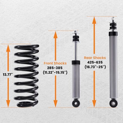 مجموعة تخفيض maXpeedingrods 3 بوصة أمامية و4 بوصة خلفية لسيارة Ford F100/F150 1973-1979 2WD، شماعة قطرة وتكبل، زنبرك ملفوف منخفض، صدمات السقوط in Saudi Arabia