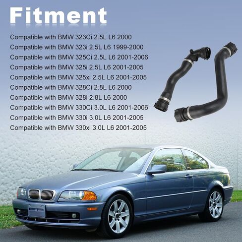 طقم خرطوم تبريد المبرد العلوي والسفلي JDMON متوافق مع BMW E46 328i 328Ci 330Ci 330i 330xi 325i 325xi 325Ci 1999-2006 استبدال أنابيب مياه التبريد # 11531436408 17127510952 in Saudi Arabia