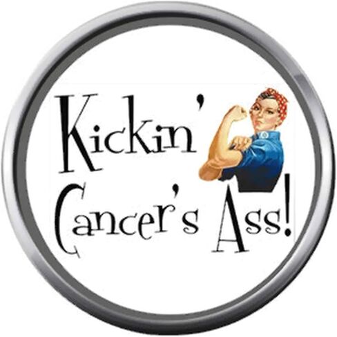 Kickin' Cancers Ass Cancer Ribbon Survivor Hope for All Support Cure Awareness 18MM - 20MM Charm in Saudi Arabia