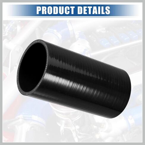 2.75" ID 6" Length 4-Ply Reinforced High Temp Straight Coupler Silicone Reducer Hose Black for Car Intercooler Intake Piping Replacement Car Parts in Saudi Arabia