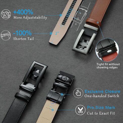 Leather Ratchet Belt Men - Mens Belts Casual Accessories for Every Occasion (35mm) in Saudi Arabia