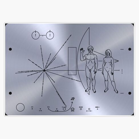 لوحة الفضاء MAGNET Nasa: لوحة بايونير 10 (1972) ملصق فينيل مغناطيسي 5 بوصات in Saudi Arabia