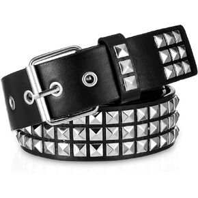 Studded Hole Belt Y2K Adjustable Double Grommet Belt Stud Black Punk Goth Cool Clothes for Women Men Chunky Costume for Jeans Dress Halloween Cosplay Music Festivals Apparel in Saudi Arabia