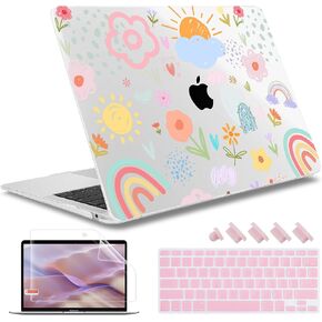 قد يتوافق تشن مع حالة MacBook Air 13 بوصة (النماذج A1369 و A1466 ، الإصدار الأقدم 2010-2017) ، علبة قذيفة صلبة بلاستيكية مع حامي لوحة المفاتيح وحامي الشاشة ، Clear Star Bows in Kuwait