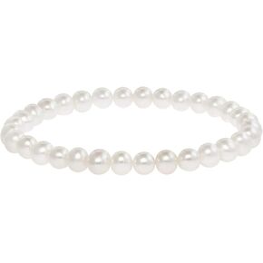 Freshwater Cultured Pearls White, Pink, Peach or Gray 7'' Classic Stretch Strand Pearls Bracelet Jewelry for Women (Choice of Size and Colors) in Saudi Arabia