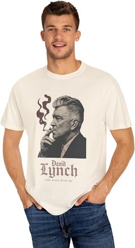 تي شيرت David Lynch - تي شيرت برسومات Fire Walk with Me - قميص Twin Peaks Surreal Film - قميص فيلم عبادة للجنسين - قطن ناعم in Kuwait