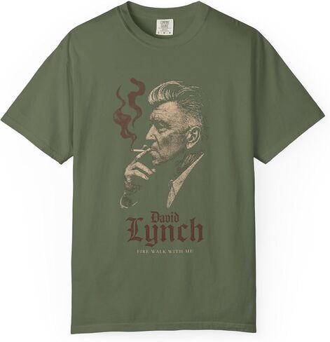تي شيرت David Lynch - تي شيرت برسومات Fire Walk with Me - قميص Twin Peaks Surreal Film - قميص فيلم عبادة للجنسين - قطن ناعم in Kuwait