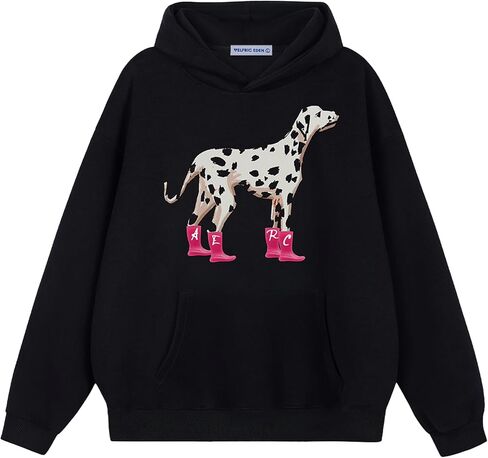 Aelfric Eden Graphic Hoodies for Women Dalmatian Print Hoodie Pullover Unisex Y2K Cute Oversized Hooded Sweatshirt in Saudi Arabia