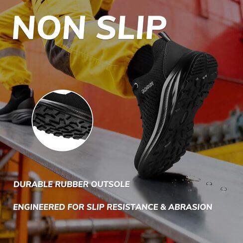 Composite Toe Shoes for Men Lightweight Steel Toe Shoes Comfortable Non Slip Work Shoes Breathable Construction Safety Sneakers Puncture Proof in Saudi Arabia
