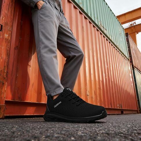 Composite Toe Shoes for Men Lightweight Steel Toe Shoes Comfortable Non Slip Work Shoes Breathable Construction Safety Sneakers Puncture Proof in Saudi Arabia