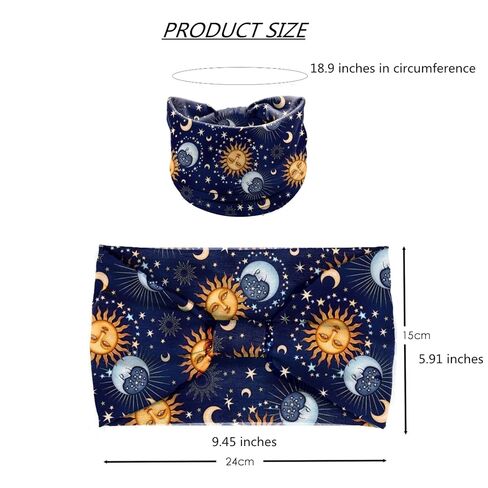 عصابات رأس نسائية على شكل نجوم القمر عصابة رأس واسعة معقودة غير قابلة للانزلاق، عمامة يوجا مرنة، أربطة شعر ناعمة، إكسسوارات شعر للفتيات، عبوة من 4 قطع (نجمة القمر) in Kuwait