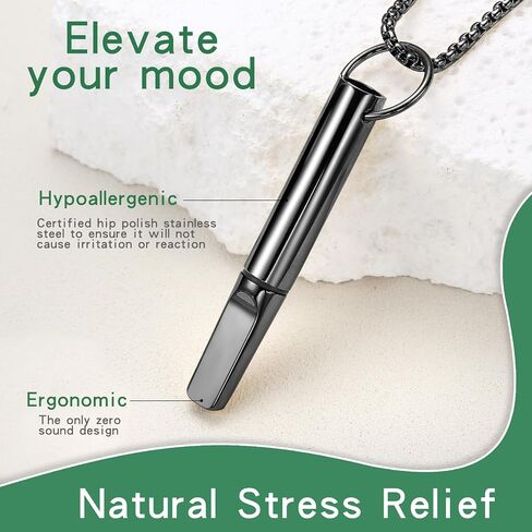 Quit Smoking Necklace, Anxiety Relief Breathing Inhaler with Essential Oil Pad - Aromatherapy Diffuser Pendant for Smokers, Stainless Steel Necklace for Women & Men in Saudi Arabia