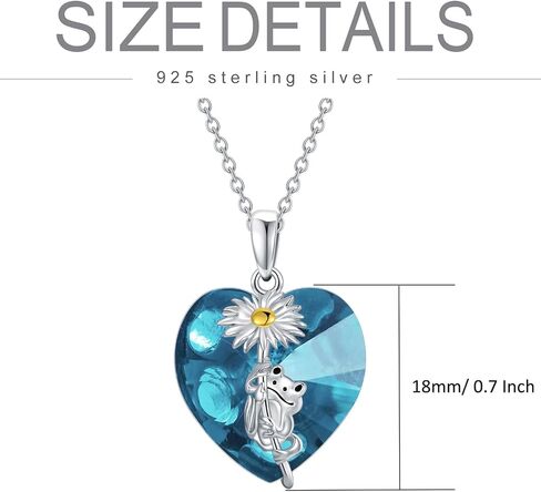 Frog Necklace with Birthstone Crystal in 925 Sterling Silver Frog Pendant Jewlery for Women Daughter in Saudi Arabia