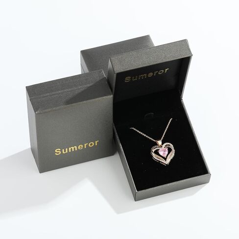 Heart Birthstone Necklace or Compass Birthstone Necklace for Women Adjustable Chain,Always & Forever Personalized Gift for Wife Girlfriend Mom on Mother's Day & Anniversary in Saudi Arabia