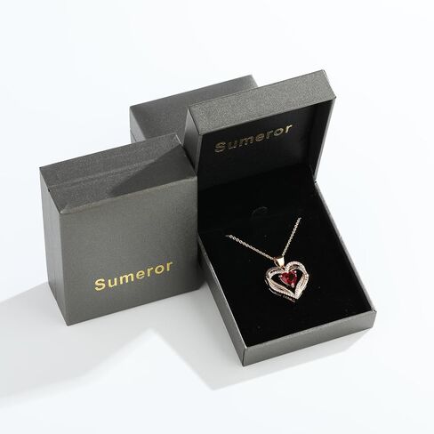 Heart Birthstone Necklace or Compass Birthstone Necklace for Women Adjustable Chain,Always & Forever Personalized Gift for Wife Girlfriend Mom on Mother's Day & Anniversary in Saudi Arabia