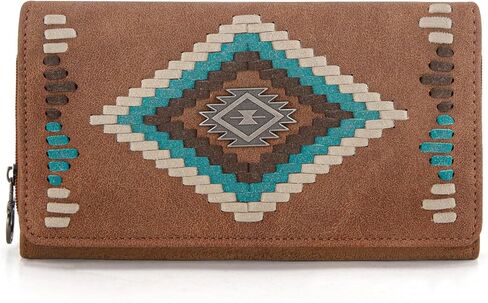 مونتانا ويست ازتيك المحفظة للنساء الغربية Whipstitch المرأة المحفظة حامل البطاقة المحفظة MW1332-W010BR in Kuwait