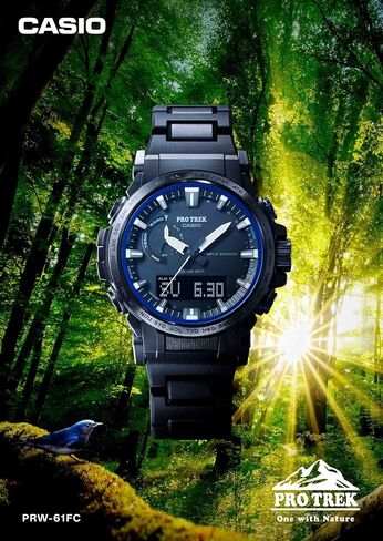 Casio PRO Trek PRW-61FC-1JF [ Climber Line (PRW-61 Series eco-Materials Model Equipped with Radio Wave Solar] Imported from Japan Jan 2023 Model Black in Saudi Arabia