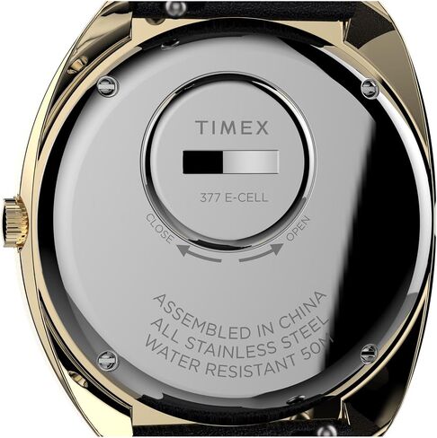 Timex Q Men's 1972 Reissue 43mm Watch – Gold-Tone Case Burgundy Dial with Black Leather Strap in Saudi Arabia