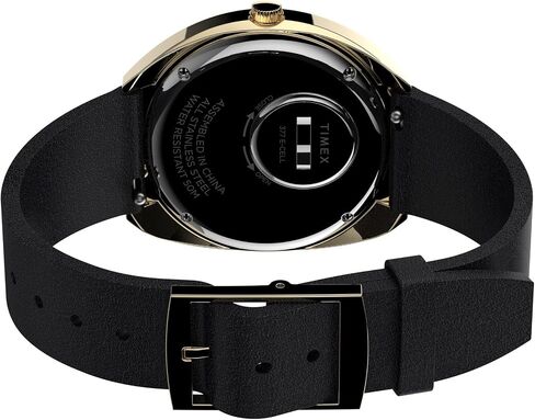 Timex Q Men's 1972 Reissue 43mm Watch – Gold-Tone Case Burgundy Dial with Black Leather Strap in Saudi Arabia