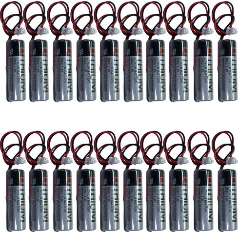 KUANMAI 20 قطعة ER6V 3.6V ER6VLY 2400mAh بطارية مع قابس أبيض لـ Fuji Mounter Fuji H1021H ER6VLY NXT H12.V12.H24 بطارية رأس العمل (20 قطعة) in Kuwait