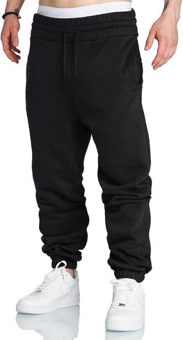 A WATERWANG Men's Sweatpants Casual Cotton Tapered Joggers Athletic Sweat Pants for Men Workout Running with Pockets in Kuwait