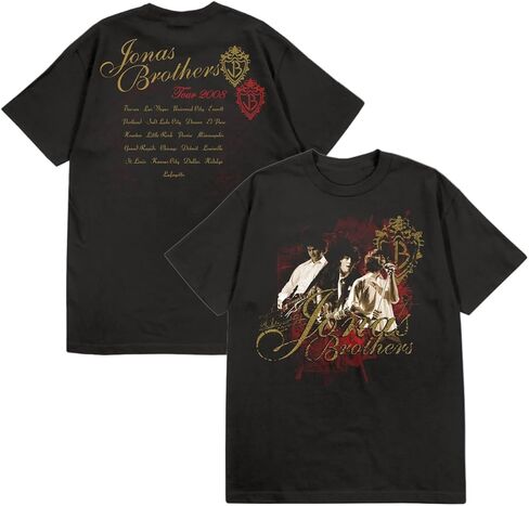 JONAS BROTHERS Official Merch Black and Red Vintage Tee in Saudi Arabia
