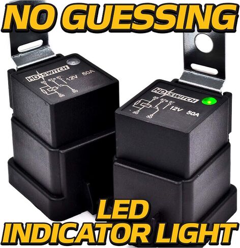 ترقية HD Switch 12V 50 أمبير، مرحل مقاوم للماء يستبدل John Deere Hella X130R X465 X475 X485 X495 X575 X585 X595 X720 X724 X728 X729 X740 X744 X748 X749 X950R مع ضوء LED وشحم عازل مجاني in Saudi Arabia