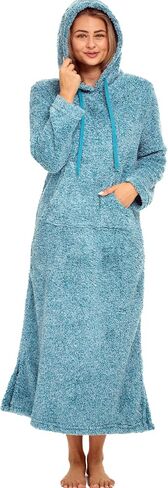 Alexander Del Rossa Women's Fleece Nightgown, Oversized Hoodie, Long Hooded Sweatshirt Robe in Saudi Arabia