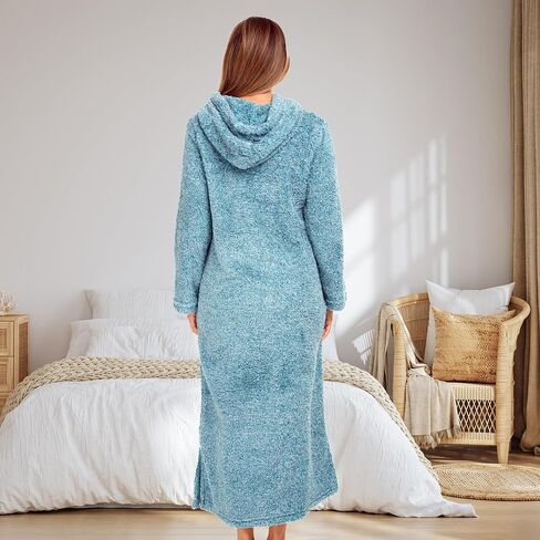 Alexander Del Rossa Women's Fleece Nightgown, Oversized Hoodie, Long Hooded Sweatshirt Robe in Saudi Arabia