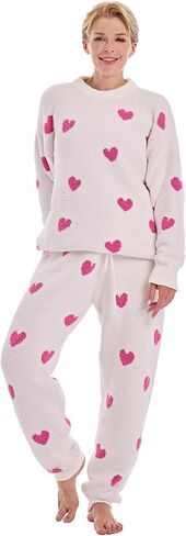 Women’s Fuzzy Fleece Pajamas Set Long Sleeve Loungewear For Women Winter 2 Piece Soft Pullover Pants PJS in Saudi Arabia