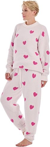 Women’s Fuzzy Fleece Pajamas Set Long Sleeve Loungewear For Women Winter 2 Piece Soft Pullover Pants PJS in Saudi Arabia