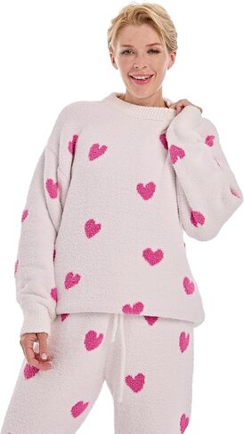 Women’s Fuzzy Fleece Pajamas Set Long Sleeve Loungewear For Women Winter 2 Piece Soft Pullover Pants PJS in Saudi Arabia