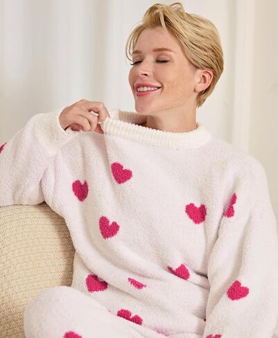 Women’s Fuzzy Fleece Pajamas Set Long Sleeve Loungewear For Women Winter 2 Piece Soft Pullover Pants PJS in Saudi Arabia
