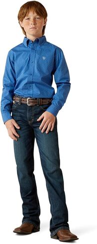 قميص Ariat Boy's باللون الأزرق الملكي ستراتفورد بأكمام طويلة in Saudi Arabia