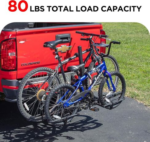 Young 200 lb 2-Bike Rack Hitch Mount for Cars Trucks SUVs RVs, fits Standard, MTB, Fat Tire Bikes w/Up to 5-inch Tire - 2" Hitch Receiver in Saudi Arabia