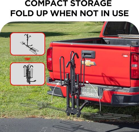 Young 200 lb 2-Bike Rack Hitch Mount for Cars Trucks SUVs RVs, fits Standard, MTB, Fat Tire Bikes w/Up to 5-inch Tire - 2" Hitch Receiver in Saudi Arabia