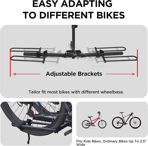 Young 200 lb 2-Bike Rack Hitch Mount for Cars Trucks SUVs RVs, fits Standard, MTB, Fat Tire Bikes w/Up to 5-inch Tire - 2" Hitch Receiver in Saudi Arabia