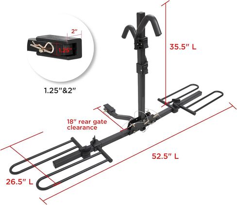 Young 200 lb 2-Bike Rack Hitch Mount for Cars Trucks SUVs RVs, fits Standard, MTB, Fat Tire Bikes w/Up to 5-inch Tire - 2" Hitch Receiver in Saudi Arabia