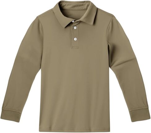 قمصان بولو للفتيات بأكمام طويلة زي مدرسي كلاسيكي بلون سادة، قمصان كاجوال ناعمة للأطفال in Kuwait