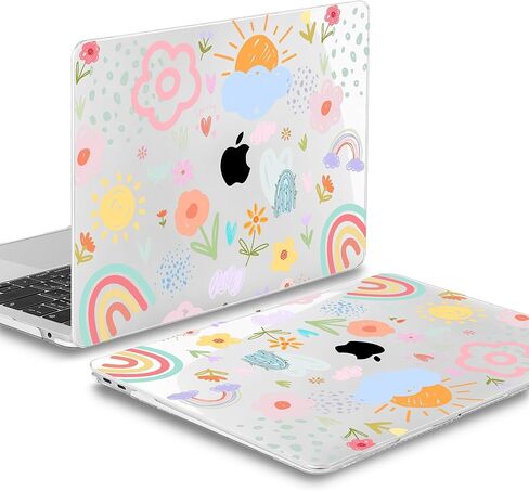 May Chen Compatible with MacBook Air 13 inch Case (Models A1369 & A1466, Older Version 2010-2017 Release), Plastic Hard Shell Case with Keyboard Cover & Screen Protector, Clear Star Bows in Kuwait