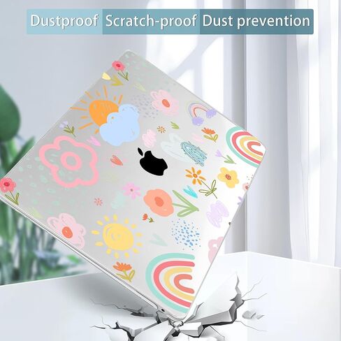 May Chen Compatible with MacBook Air 13 inch Case (Models A1369 & A1466, Older Version 2010-2017 Release), Plastic Hard Shell Case with Keyboard Cover & Screen Protector, Clear Star Bows in Kuwait