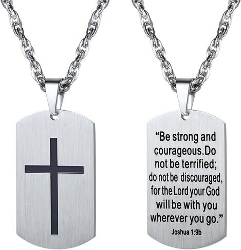 PROSTEEL Cross Necklace for Men Women, 316L Stainless Steel Dog Tag Cross/Dog Tags Military, Jesus Crucifix, Snake Cross, Black/Gold/Silver/Rose Gold/Blue Tone Cross Pendant, Come with Box in Saudi Arabia