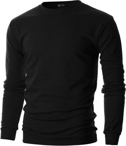 GIVON Men's Slim Fit Lightweight Long Sleeve Crewneck Sweatshirt Casual Pullover in Saudi Arabia