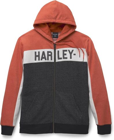 Harley-Davidson Men's Traditional Zip-Up Hoodie, Orange - 96498-22VM in Saudi Arabia
