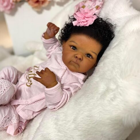Anano Realistic Lifelike Reborn Baby Dolls Toddler Silicone Full Body Girls 18 Inch Weighted Baby Reborn Doll Silicone Full Body Eyes Open with Hair Anatomically Correct in Kuwait