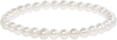 Freshwater Cultured Pearls White, Pink, Peach or Gray 7'' Classic Stretch Strand Pearls Bracelet Jewelry for Women (Choice of Size and Colors) in Saudi Arabia