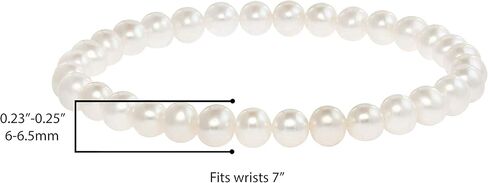 Freshwater Cultured Pearls White, Pink, Peach or Gray 7'' Classic Stretch Strand Pearls Bracelet Jewelry for Women (Choice of Size and Colors) in Saudi Arabia