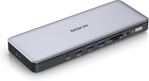 MOKiN Thunderbolt 4 Dock - 16 Ports, Laptop Docking Station Dual Monitor for MacBook, Docking Station 3 Monitors for Windows with Power Supply,TB4 Cable,Gigabit Ethernet（Thunderbolt™ Certified） in Saudi Arabia