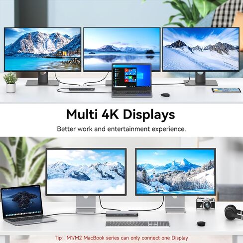 MOKiN Thunderbolt 4 Dock - 16 Ports, Laptop Docking Station Dual Monitor for MacBook, Docking Station 3 Monitors for Windows with Power Supply,TB4 Cable,Gigabit Ethernet（Thunderbolt™ Certified） in Saudi Arabia