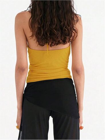 Women's Tie Backless Halter Tops Sleeveless Crop Camisole Top Y2K Summer Clothes in Saudi Arabia